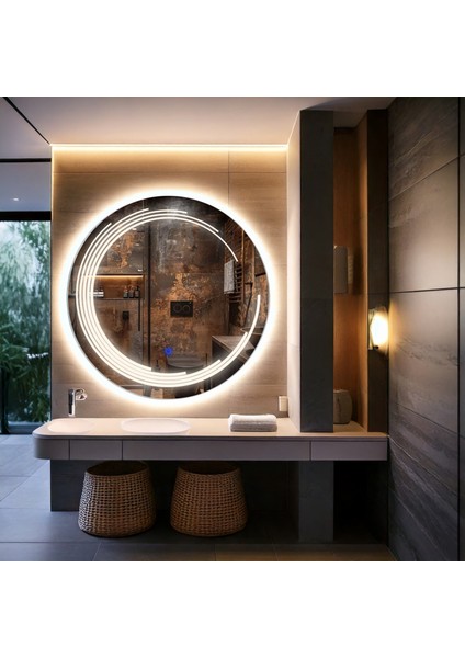 Nova Günışığı Led'li Kumlamalı Lavabo & Banyo Aynası (Dokunmatik Sensörlü)