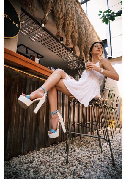 Stil Modern Kadın Bantlı Yüksek Topuklu Ayakkabı Özel Tasarım Gündüz Gece Abiye Ayakkabı fırsatları