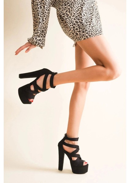 Stil Modern Kadın Kalın Topuklu Platform Ayakkabı Özel Tasarım Gündüz Gece Abiye Ayakkabı