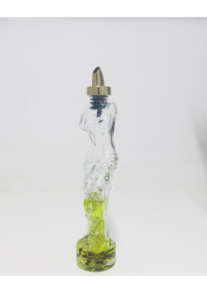 Şeffaf cam şişe yağdanlık ve sosluk, 200 ml, turuncu, şık ve kullanışlı mutfak aksesuarı