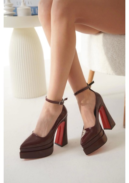 Stil Modern Kadın Siyah Çift Platform Ayakkabı Özel Tasarım Gündüz Gece Abiye Ayakkabı