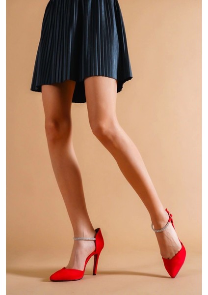 Kadın Taş Işlemeli Sivri Burun Topuklu Şık Ayakkabı Zarif ve Işıltılı Kombinler Için fırsatları