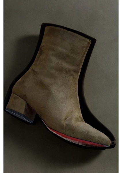 Stil Modern Kadın Kısa Topuk Fermuarlı Bot Özel Tasarım Gündüz Gece Abiye Ayakkabı