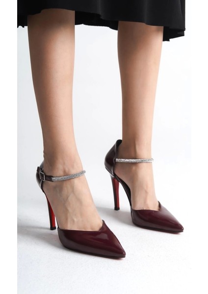 Kadın Taş Işlemeli Sivri Burun Topuklu Şık Ayakkabı Zarif ve Işıltılı Kombinler Için fiyatları