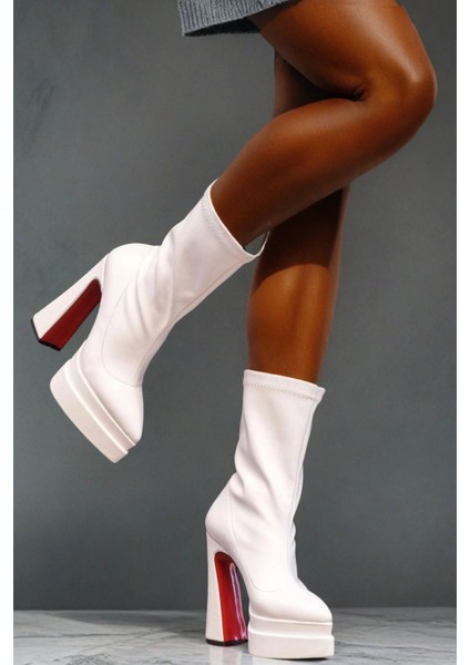 Stil Modern Kadın Yüksek Topuk Streç Bot Özel Tasarım Gündüz Gece Abiye Ayakkabı modelleri