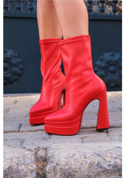 Stil Modern Kadın Yüksek Topuk Streç Bot Özel Tasarım Gündüz Gece Abiye Ayakkabı modelleri