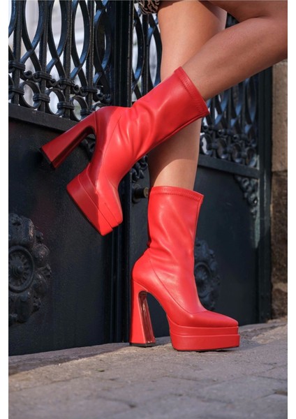 Stil Modern Kadın Yüksek Topuk Streç Bot Özel Tasarım Gündüz Gece Abiye Ayakkabı fırsatları