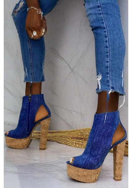 Stil Modern Kadın Kalın Topuklu Arka Açık Platform Ayakkabı Özel Tasarım Gündüz Gece Abiye Ayakkabı modelleri