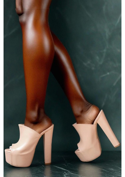 Stil Modern Kadın Kalın Topuk Yüksek Platform Terlik Özel Tasarım Gündüz Gece Abiye Ayakkabı fiyatları