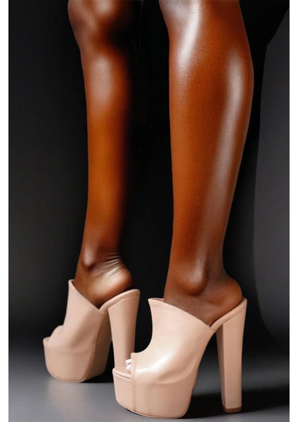 Stil Modern Kadın Kalın Topuk Yüksek Platform Terlik Özel Tasarım Gündüz Gece Abiye Ayakkabı modelleri