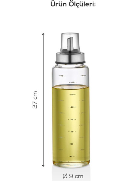 Turuncu 500 ml cam yağlık ve sirkelik, pratik kullanım, şeffaf tasarım modelleri