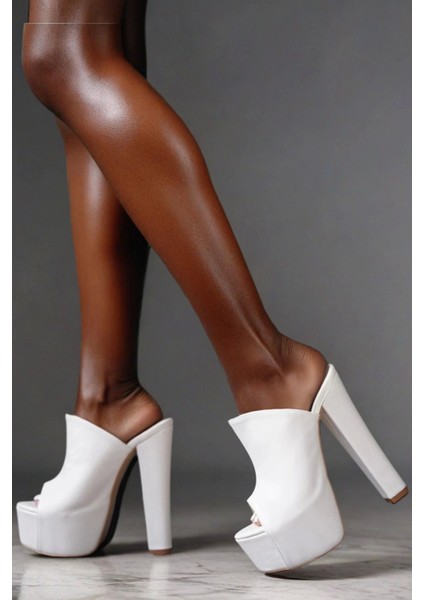 Stil Modern Kadın Kalın Topuk Yüksek Platform Terlik Özel Tasarım Gündüz Gece Abiye Ayakkabı fiyatları