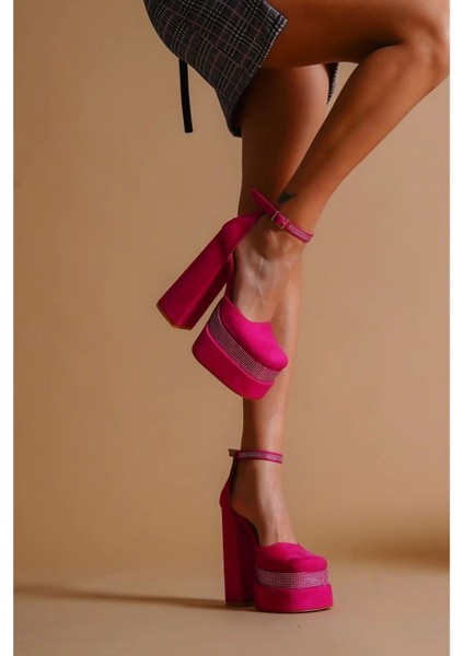 Stil Modern Kadın Çift Platform Taşlı Özel Tasarım Gündüz Gece Abiye Ayakkabı fırsatları