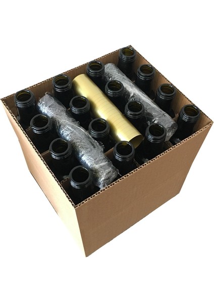 250 ml Yeşil Dorika Kilitli Kapaklı ve Kapüşonlu Yuvarlak 250 cc Boş Cam Şişe 16 Adet