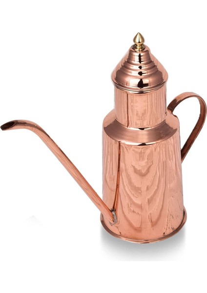 Kırmızı Bakır Yağdanlık, Şık ve Geleneksel Tasarım, 500 ml, Metalik Renk