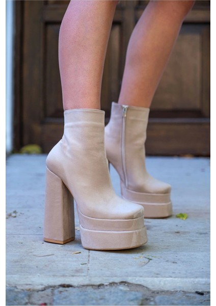 Stil Modern Kadın Çift Platform Kalın Topuk Bot Özel Tasarım Gündüz Gece Abiye Ayakkabı modelleri