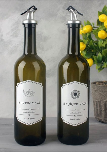 2'li 750 ml Cam Yağlık Seti, Siyah ve Amber, Şık ve Kullanışlı Tasarım