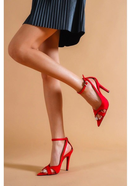 Kadın Bilekten Bağlamalı Sivri Burun Zarif Topuklu Ayakkabı Şık Kombinler Için fırsatları