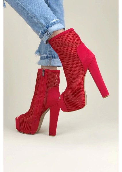 Stil Modern Kadın Yüksek Topuk Fileli Yazlık Bot Özel Tasarım Gündüz Gece Abiye Ayakkabı fiyatları