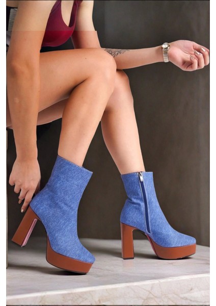 Stil Modern Kadın Platform Topuklu Bot Özel Tasarım Gündüz Gece Abiye Ayakkabı fiyatları