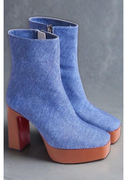 Stil Modern Kadın Platform Topuklu Bot Özel Tasarım Gündüz Gece Abiye Ayakkabı modelleri