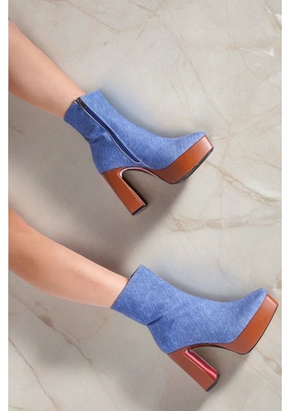 Stil Modern Kadın Platform Topuklu Bot Özel Tasarım Gündüz Gece Abiye Ayakkabı fırsatları