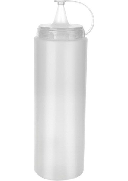 2'li 400 ml Şeffaf Sos ve Yağ Şişesi, Pratik Mutfak Şişesi, Beyaz, 2 Parça
