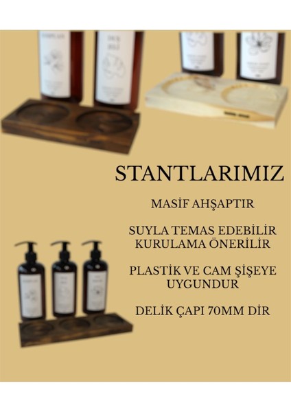 3 Gözlü Ahşap Akıllı Stand Sunum Tahtası Mutfak Düzenleyici Sosluk Yağdanlık Sıvı Sabun Altlığı
