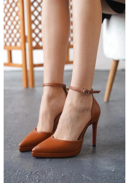 Kadın Elegant Ayakkabı Baretli Sivri Burun Topuklu Ayakkabı Özel Tasarım Abiye Ayakkabı