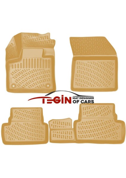 Peugeot 3008 2016 3D Havuzlu Paspas Bej