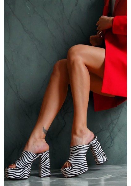 Kadın Elegant Ayakkabı Yüksek Platform Kalın Topuklu Ayakkabı Özel Tasarım Abiye Ayakkabı