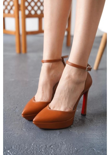 Kadın Bilekten Tokalı Platform Ince Topuklu Ayakkabı Şık Tasarım