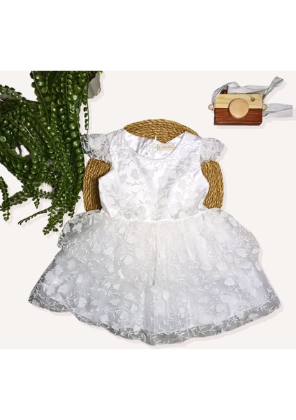 Kız Çocuk Sim Baskılı Çiçekli Abiye Elbise modelleri