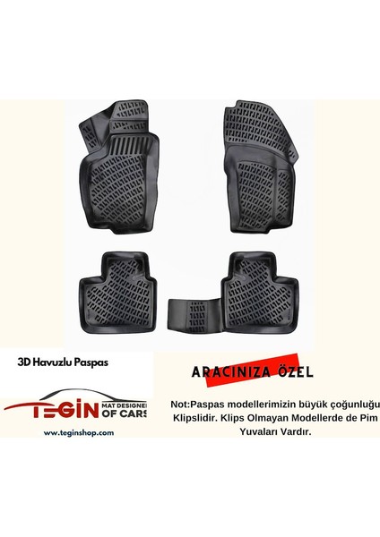 Peugeot Expert 3D Havuzlu Paspas 2018 Siyah modelleri