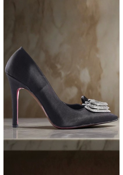 Kadın Elegant Ayakkabı Kalp Tokalı Stiletto Topuklu Ayakkabı Özel Tasarım Abiye Ayakkabı modelleri