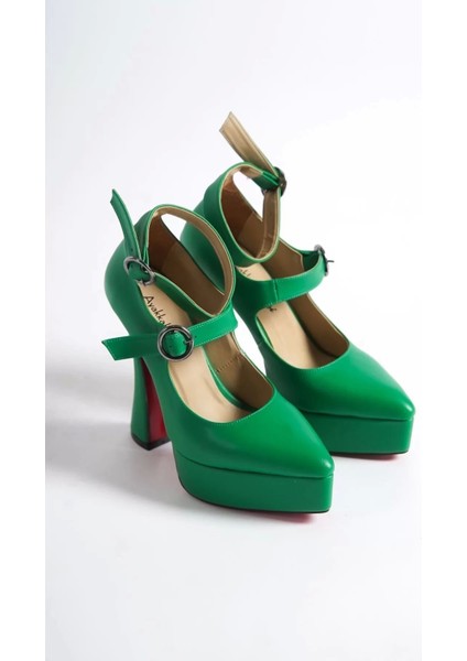 Kadın Elegant Ayakkabı Baret Detaylı Platform Ayakkabı Özel Tasarım Abiye Ayakkabı