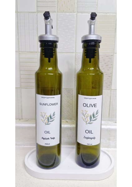 Şık yeşil yağdanlık seti, 250 ml, 5 parça, kullanım kolaylığı sağlar. fiyatları