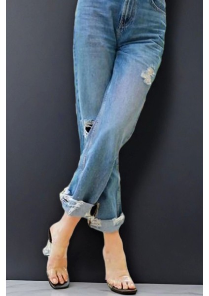 Kadın Şeffaf Bantlı Kalın Topuklu Terlik Modern Tasarım