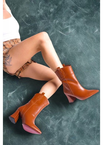 Kadın Elegant Ayakkabı Sivri Burun Kovbot Bot Özel Tasarım Abiye Ayakkabı modelleri