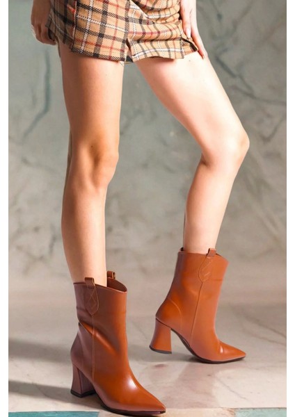 Kadın Elegant Ayakkabı Sivri Burun Kovbot Bot Özel Tasarım Abiye Ayakkabı fırsatları