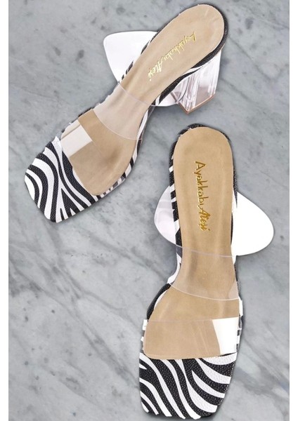 Kadın Elegant Ayakkabı Şeffaf Topuklu Terlik Özel Tasarım Abiye Ayakkabı modelleri