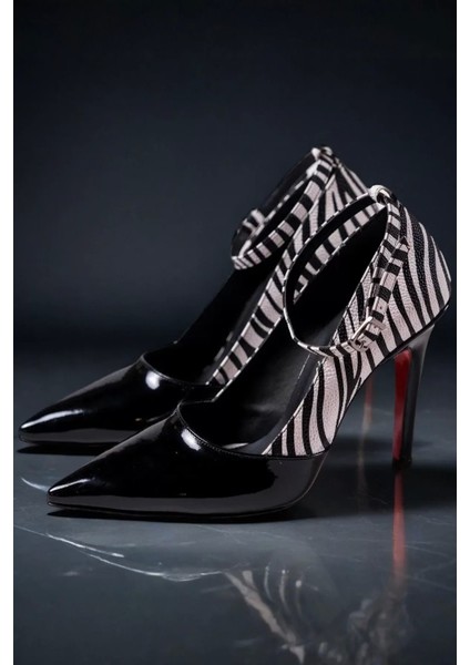 Kadın Elegant Ayakkabı Ince Topuklu Baretli Ayakkabı Stiletto Özel Tasarım Abiye Ayakkabı