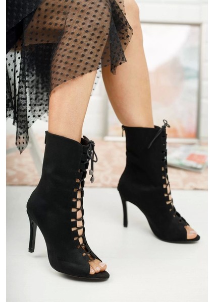 Kadın Elegant Ayakkabı Bağcıklı Ince Topuklu Ayakkabı Özel Tasarım Abiye Ayakkabı