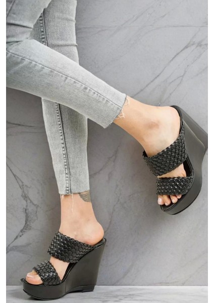 Kadın Elegant Ayakkabı Hasır Dolgu Topuklu Terlik Corneell Özel Tasarım Abiye Ayakkabı fiyatları