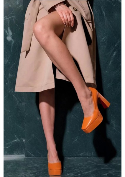 Kadın Elegant Ayakkabı Bebe Mavi Kalın Topuklu Ayakkabı Stiletto Özel Tasarım Abiye Ayakkabı