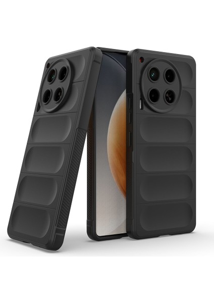 Tecno Camon 30 4g Kılıf Esnek Tpu Oyuklu Arka Yüzey Tasarımlı Otnv Etnik Silikon Kapak - Siyah