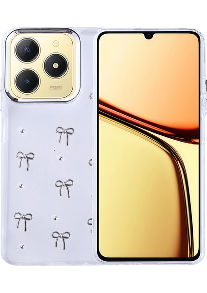 Realme C61 Kılıf Airbag Tasarımlı Simli Şeffaf Otnv Kutup Kapak - Fiyonk