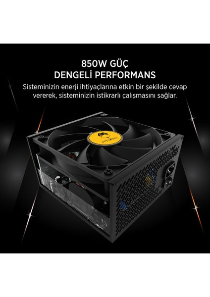 JDP850 Apfc 12CM 850W Bronze 80+ Atx 3.1 Pcı-E 5.1 Power Supply