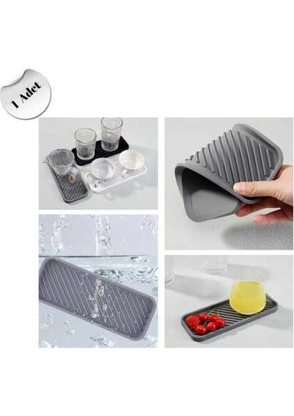 Çok Amaçlı Silikon Yağdanlık ve Organizer Altlığı, Pratik ve Şık Tasarım, 0-249 ml, Gri fırsatları