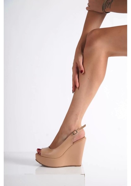 Kadın Elegant Ayakkabı Arkası Açık Dolgu Topuklu Ayakkabı Özel Tasarım Abiye Ayakkabı fiyatları